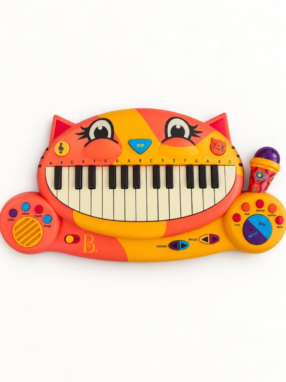 B. Toys Meowsic Cat Keyboard Piano w/ Microphone | Kids Musical Toy